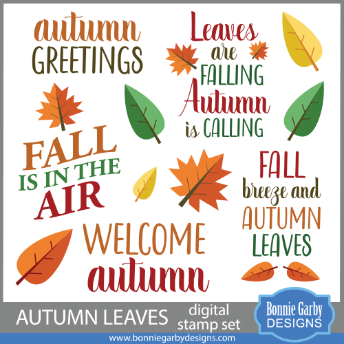 Autumn Leaves Digital Stamp Set